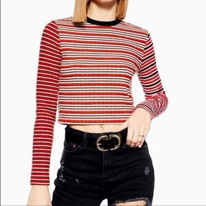 TOPSHOP contrast stripe crop top